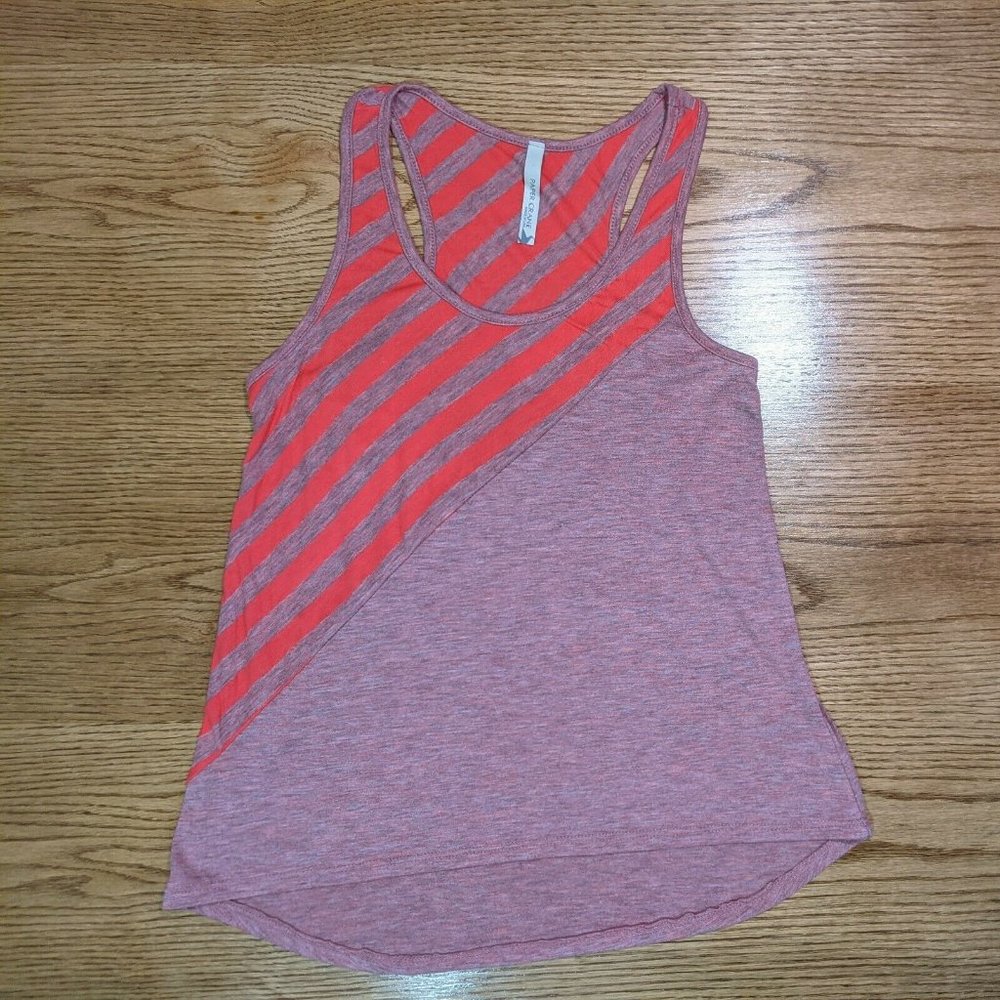 Paper Crane Racerback Tank Top Shirt Asymmetrical Stripes Women's Size Small